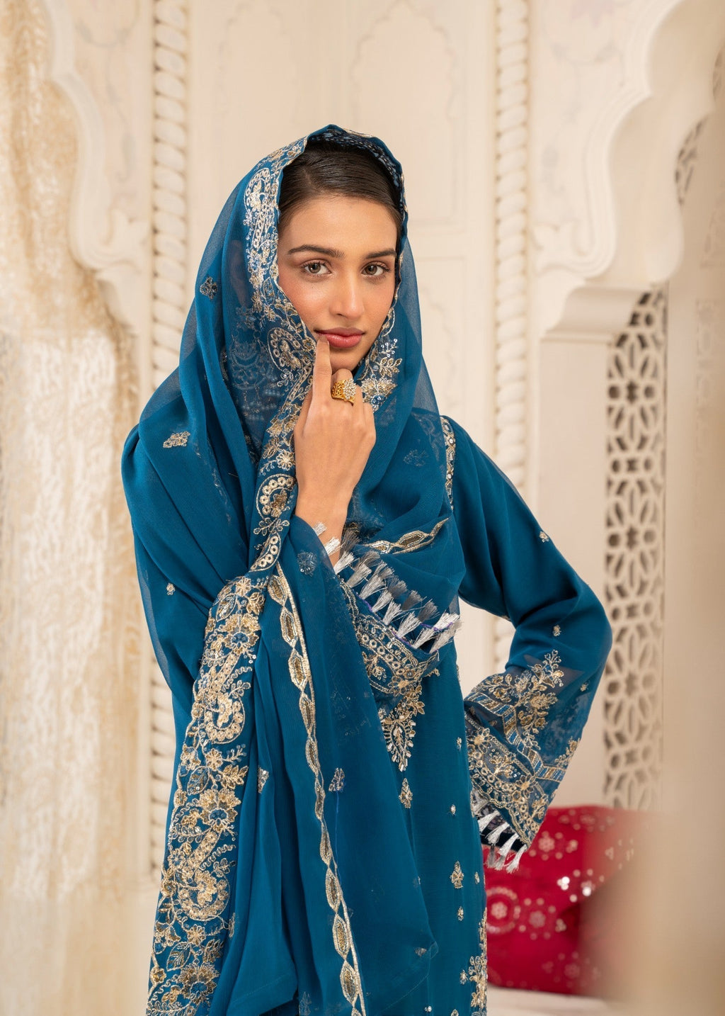 Four Season Boutique ESHAL CHIFFON BLUE Women 3pcs