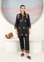 Shefoze Clothing Modern rose Embroidery Women 2pcs