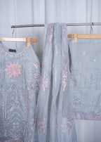 Zara Creation Kurta Set Grey Women 3pcs