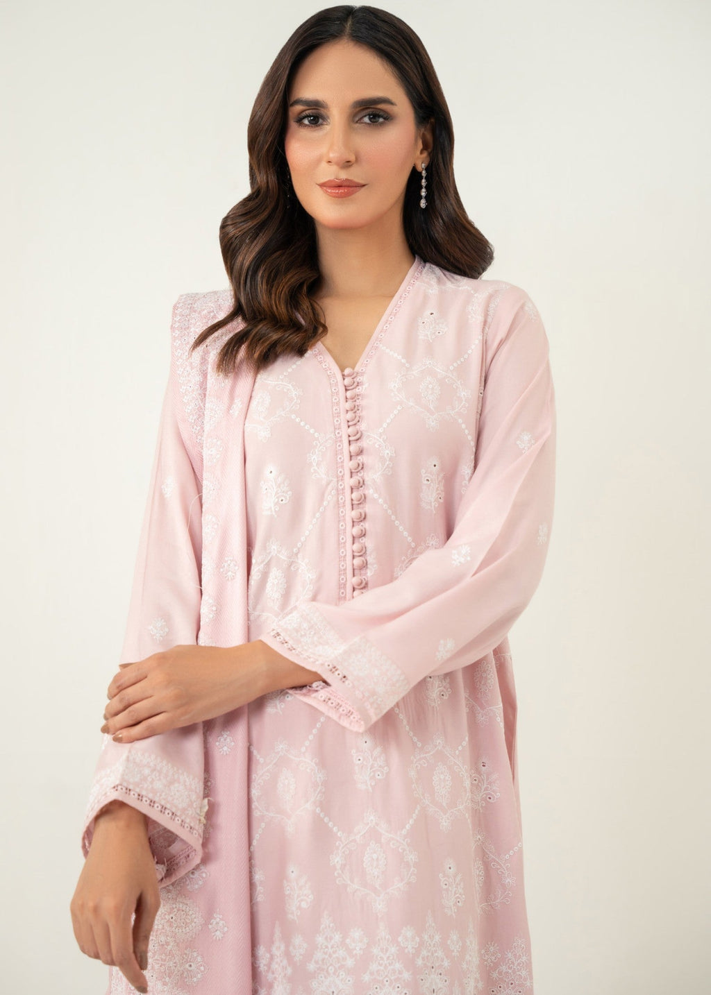 Zeen Stitched Embroidered Viscose Crepe Chikankari Suit WLM34675 Women 3pcs