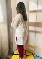 Urban Cut Cotton Printed Co Ord Set White Women 2pcs