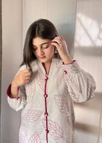 Urban Cut Cotton Printed Co Ord Set White Women 2pcs