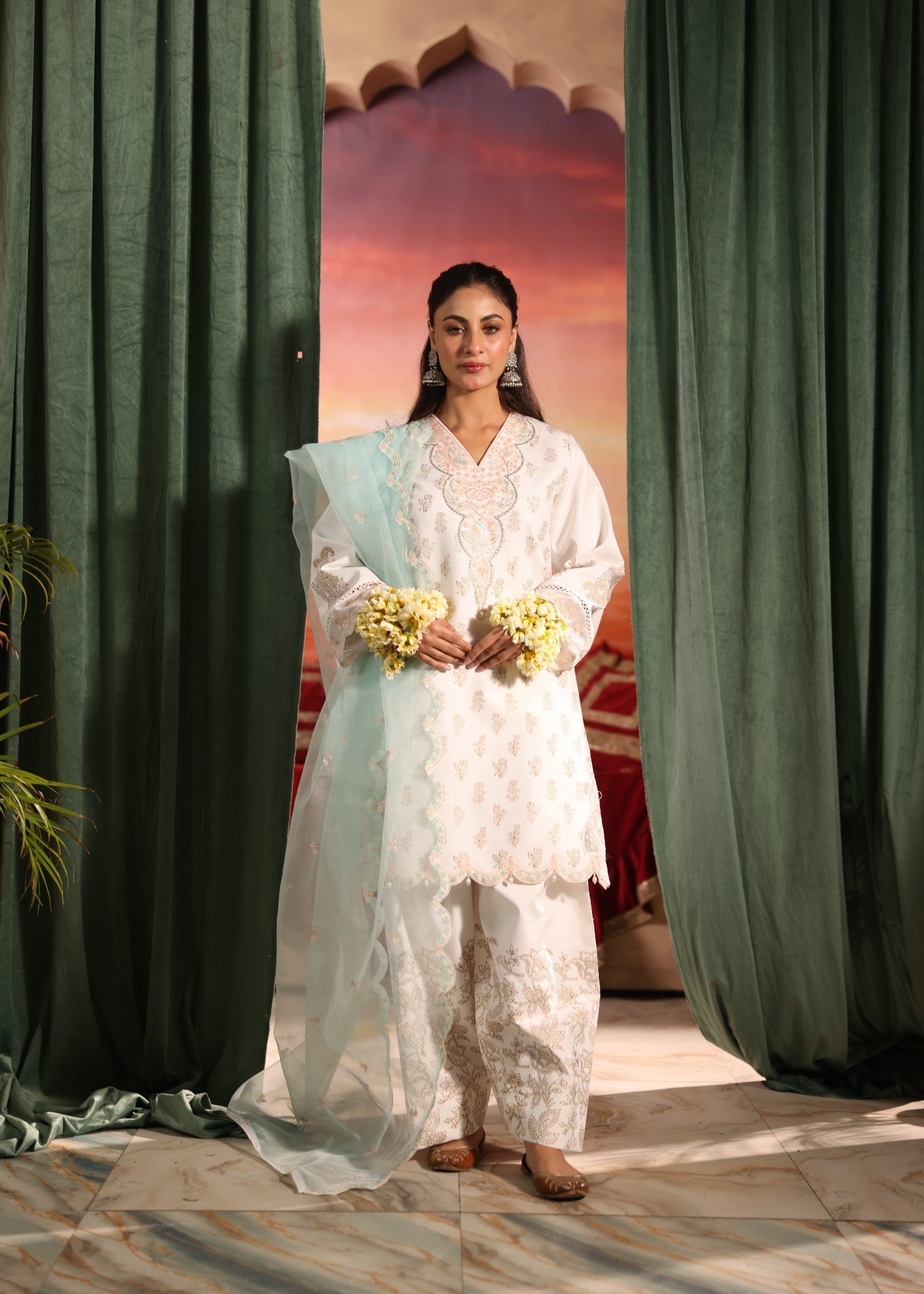 Ruby Suleiman Silk Vein White Women 3pcs