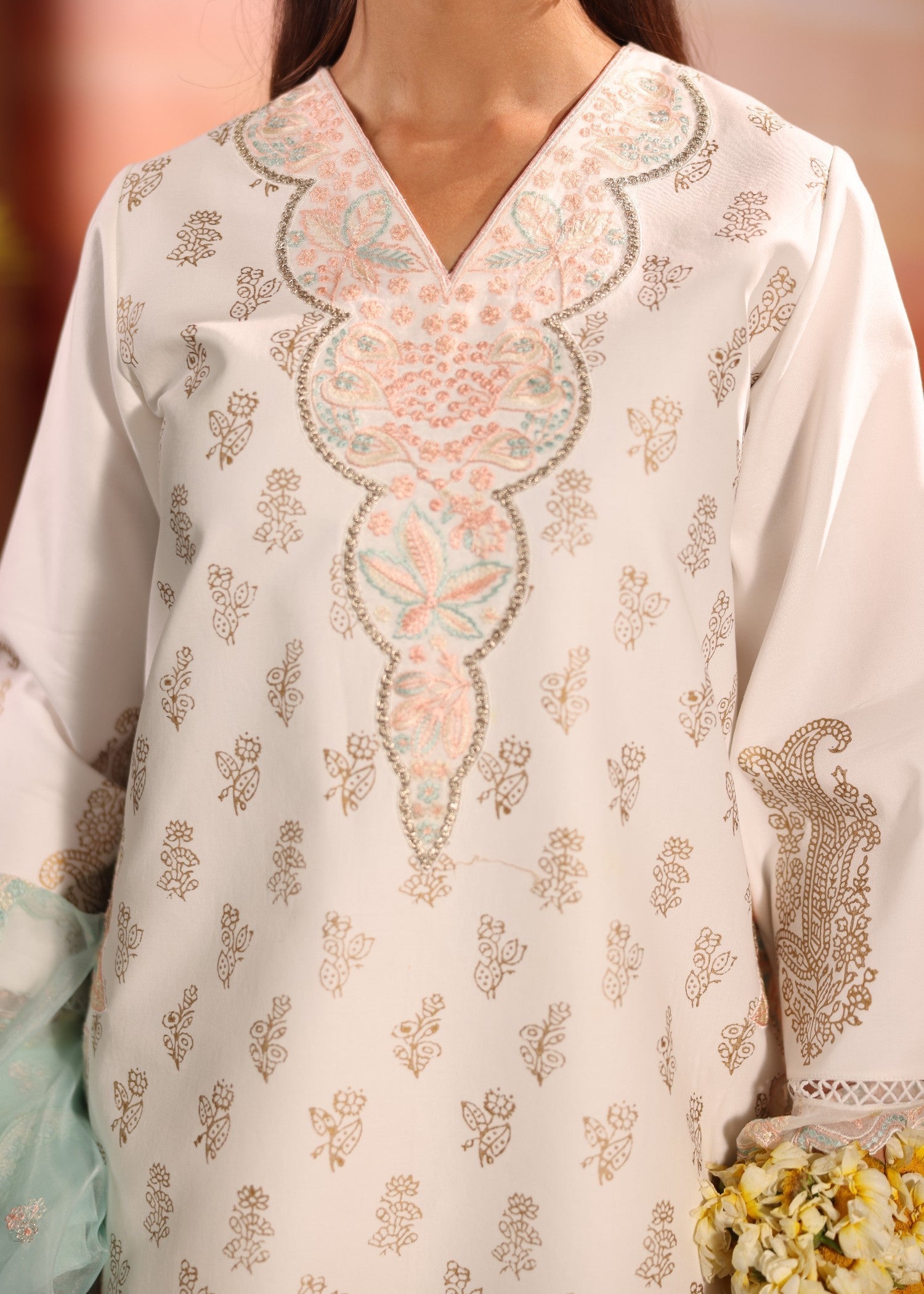 Ruby Suleiman Silk Vein White Women 3pcs