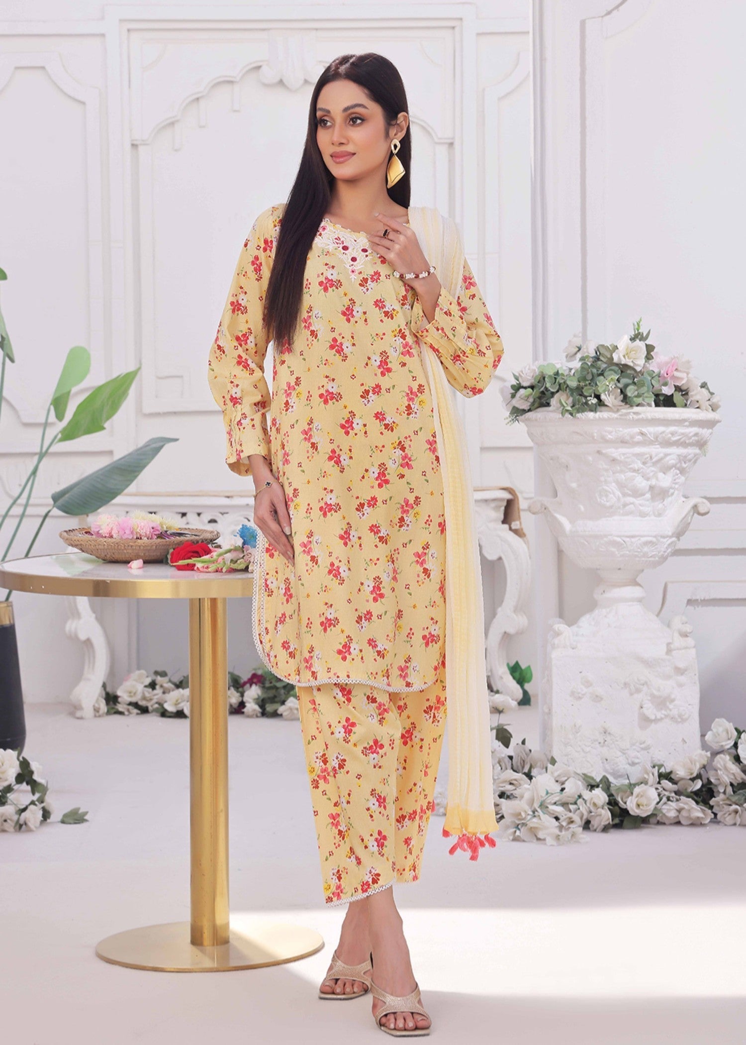 Kumash Textiles Lemon Drop Lawn Women Women 3pcs