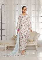 Kumash Textiles Floral White Lawn Women Women 3pcs