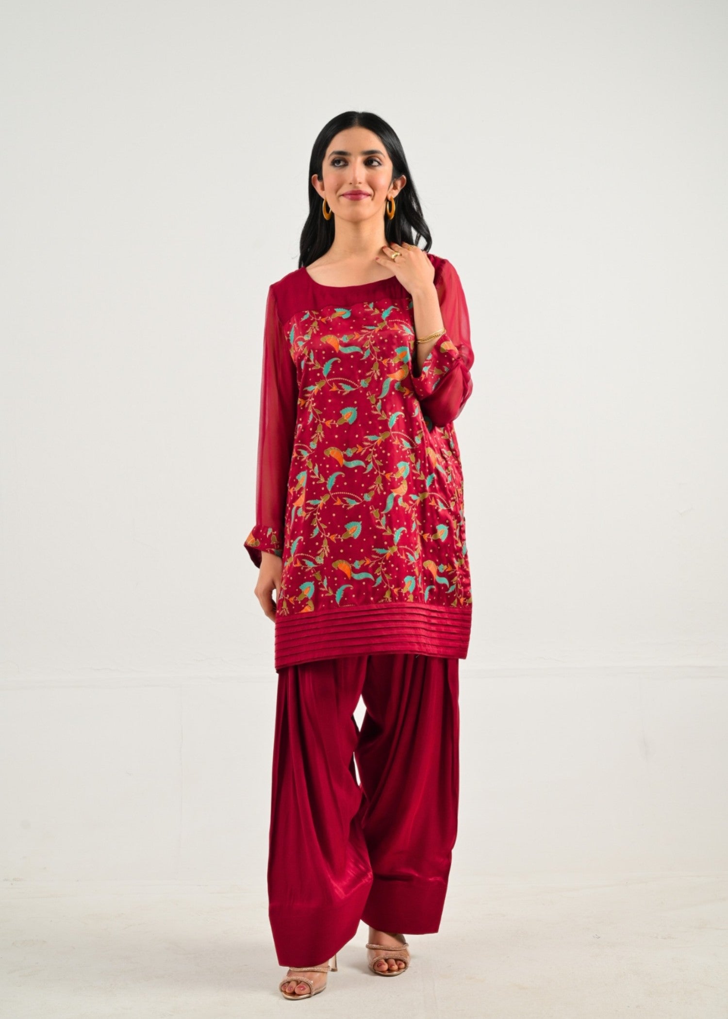 Ray Online Store Maroon Farshi Set Women 2pcs