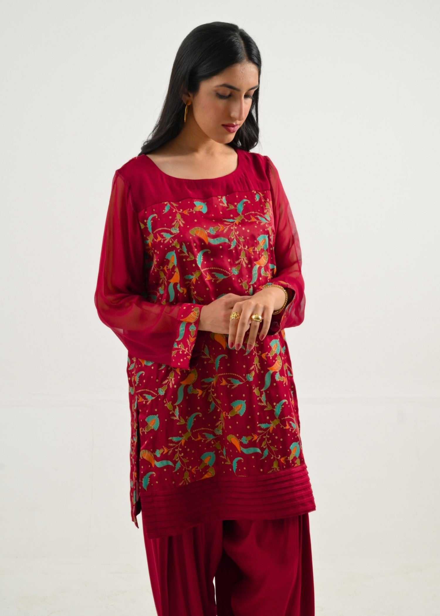 Ray Online Store Maroon Farshi Set Women 2pcs