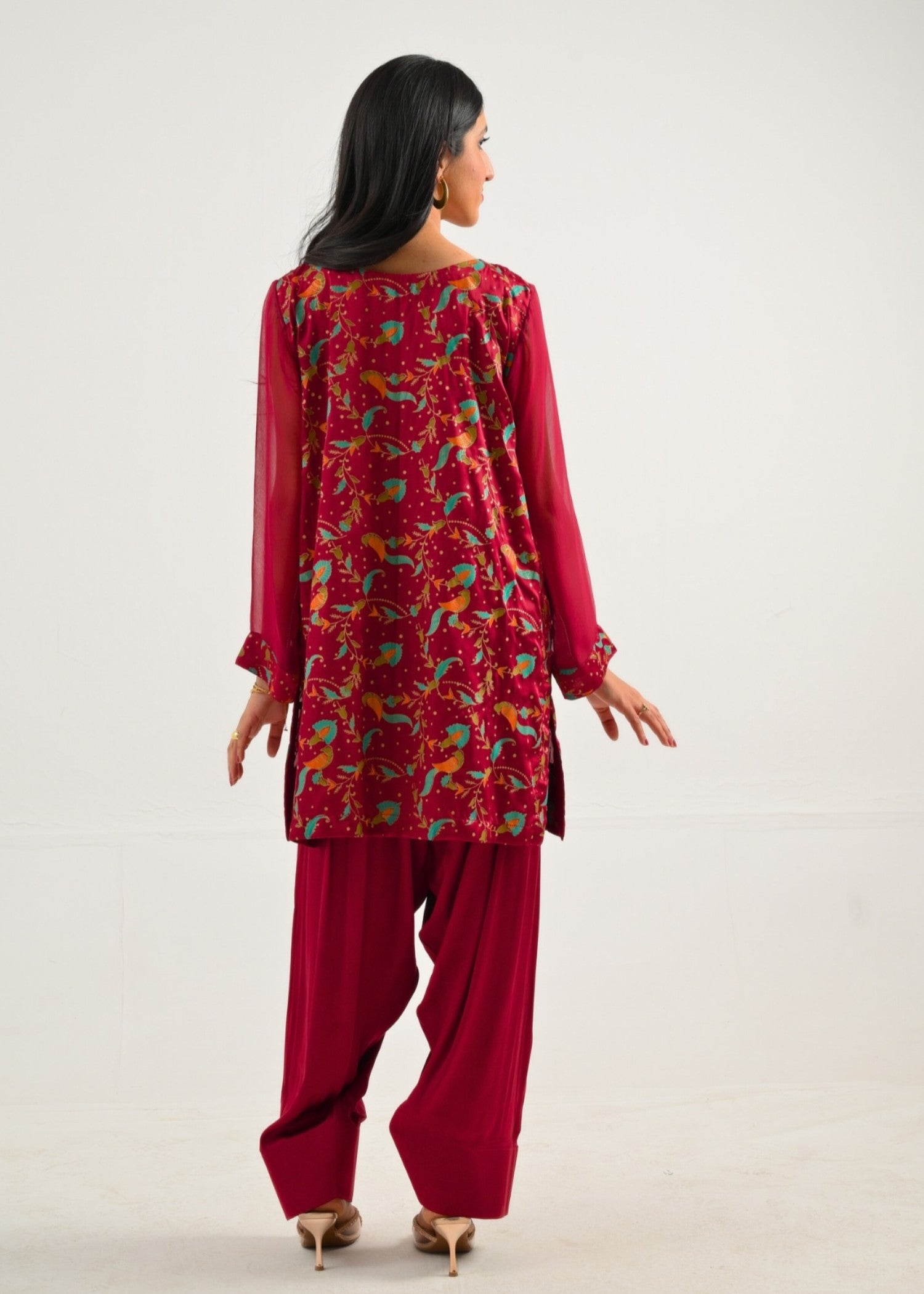 Ray Online Store Maroon Farshi Set Women 2pcs