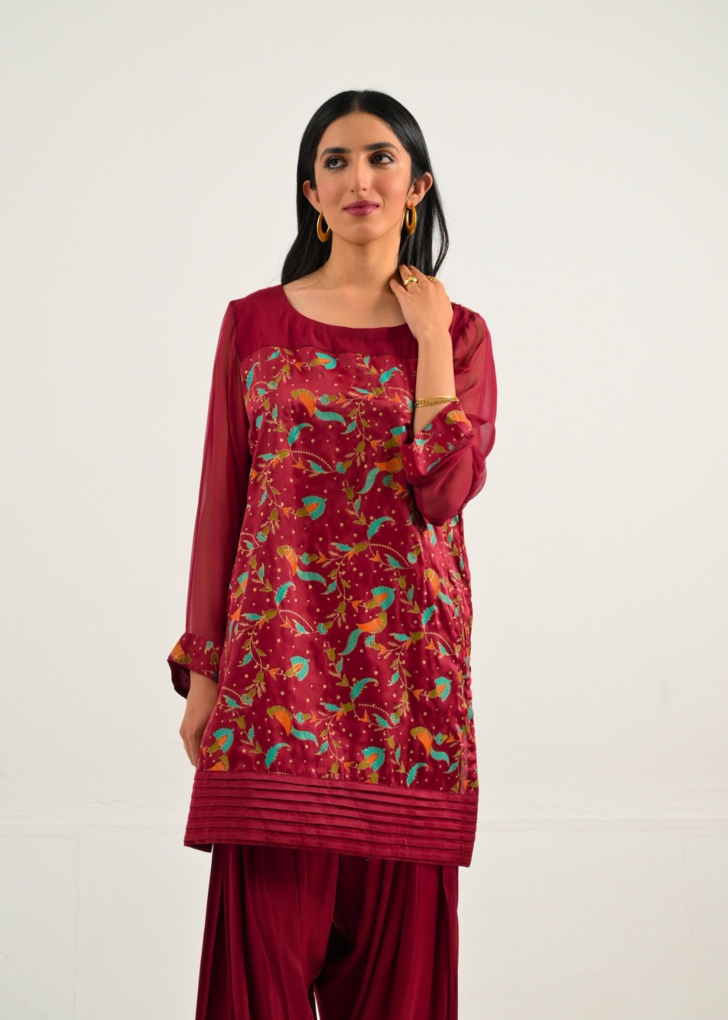 Ray Online Store Maroon Farshi Set Women 2pcs
