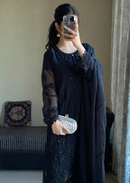 Four Season Boutique NIMRA CHIFFON BLACK Women 3pcs