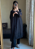 Four Season Boutique NIMRA CHIFFON BLACK Women 3pcs