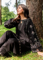 The Turkish Wear BLACK ROSE KURTA SET Women 2pcs