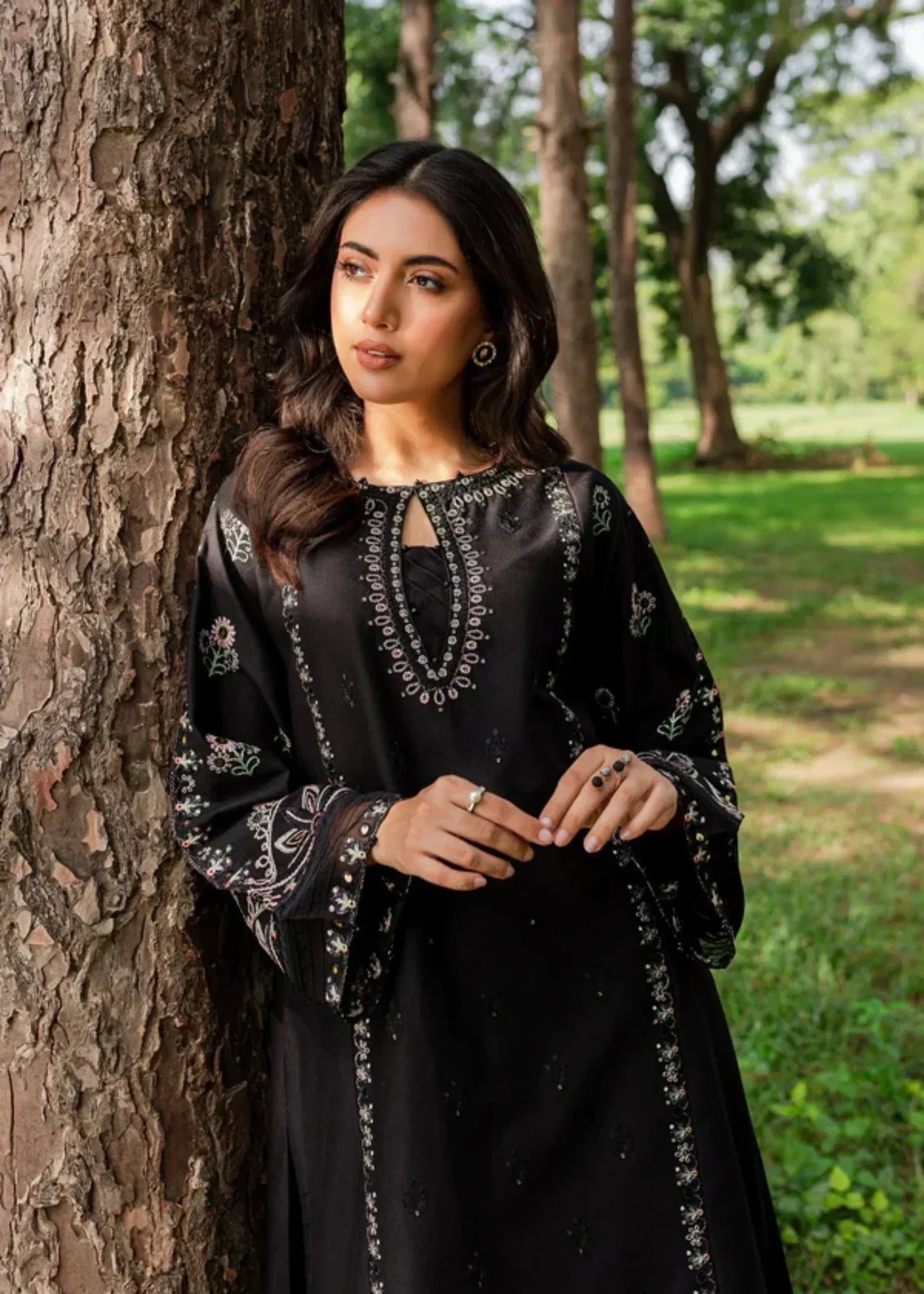 The Turkish Wear BLACK ROSE KURTA SET Women 2pcs