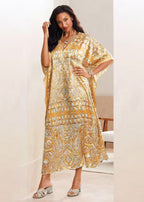 Soukpk Golden Yellow Kaftan Women 1pcs