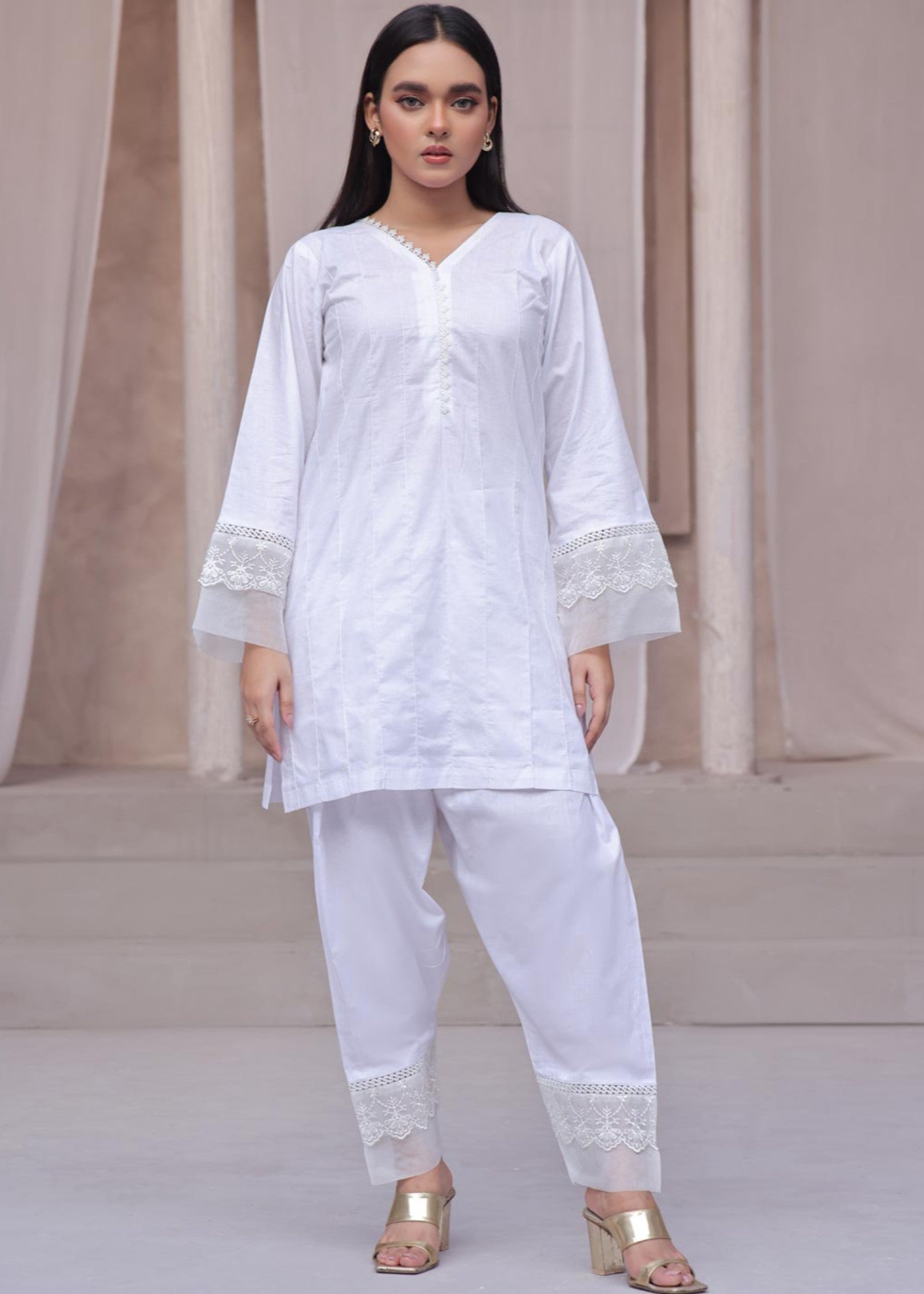 Tng (The Next Generation) Ruba Co Ord Set | White Women 2pcs