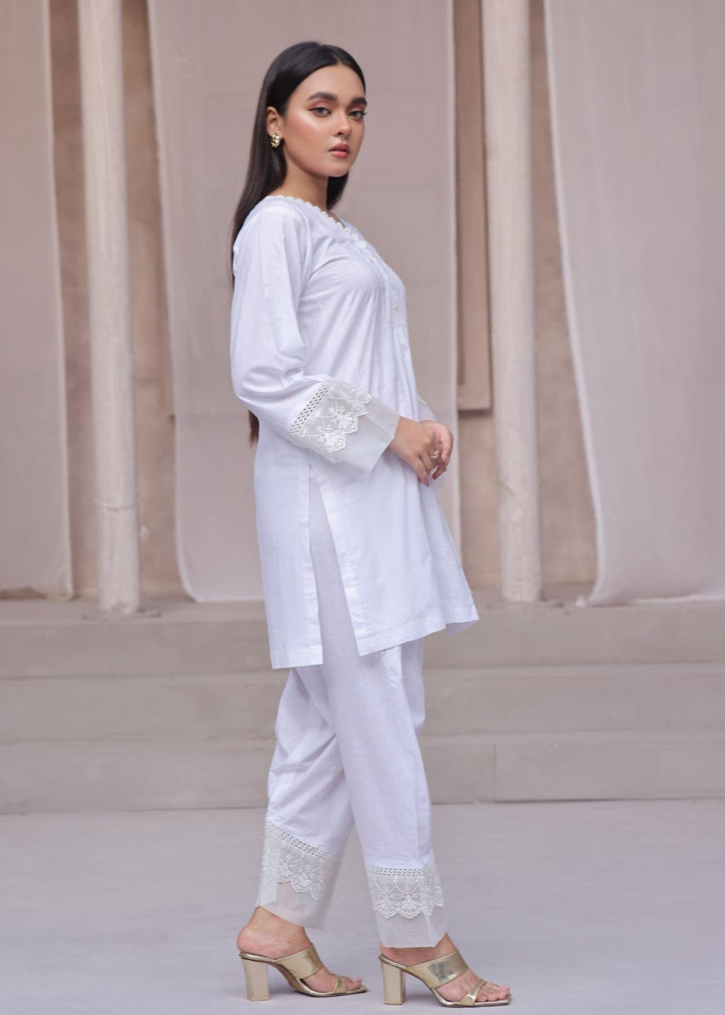 Tng (The Next Generation) Ruba Co Ord Set | White Women 2pcs