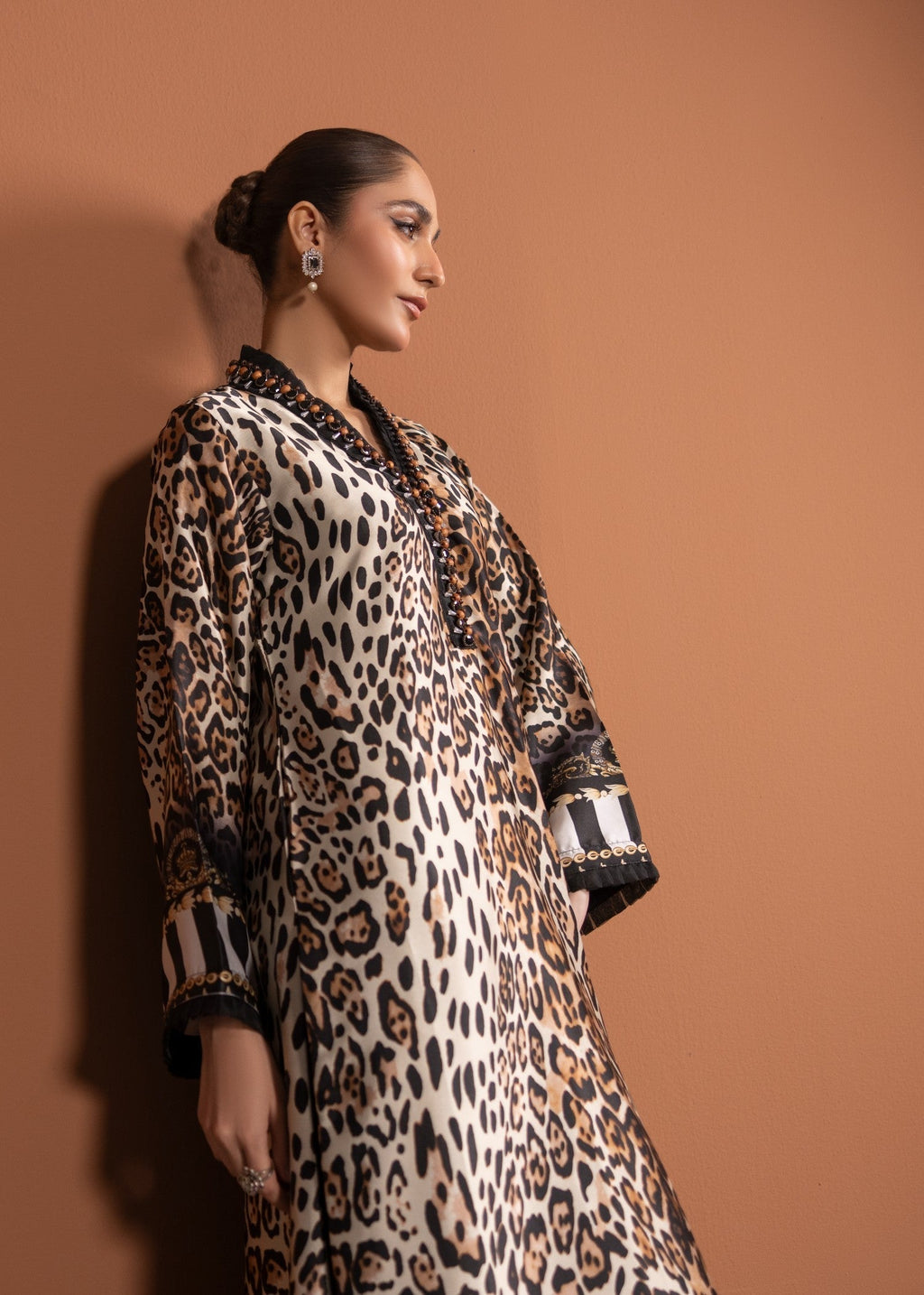 Alyssa LEOPARD PRINT SILK ALN22 Women 2pcs