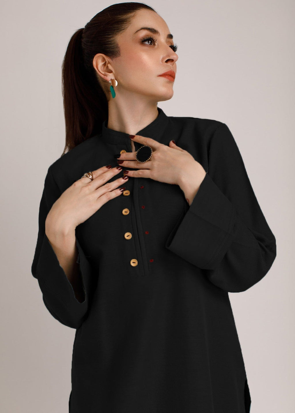 Peach Republic Black Khaddar Suit 03 Women 2pcs