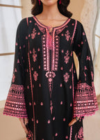 Tehzeeb Libas BLACK ROSE EMBROIDERED Women 2pcs