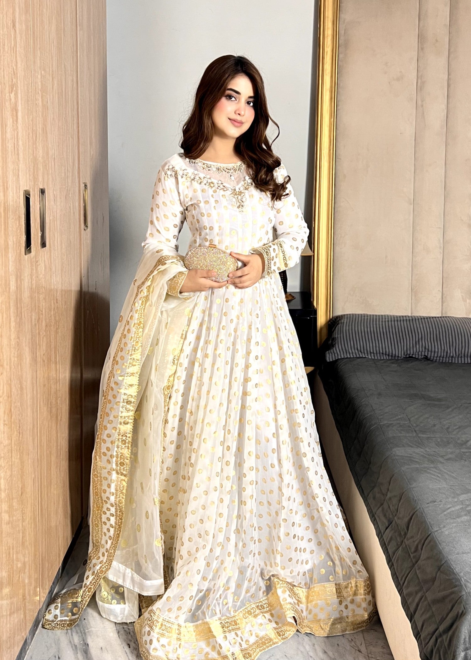 Miss & Mrs White print dote Women 3pcs