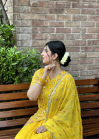 Sanskari.Pk Apsara Yellow Lehnga Women 4pcs