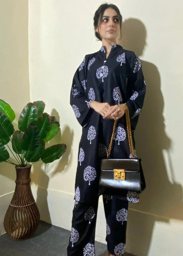 Chaudhary Arts Tree printed black Women 2pcs