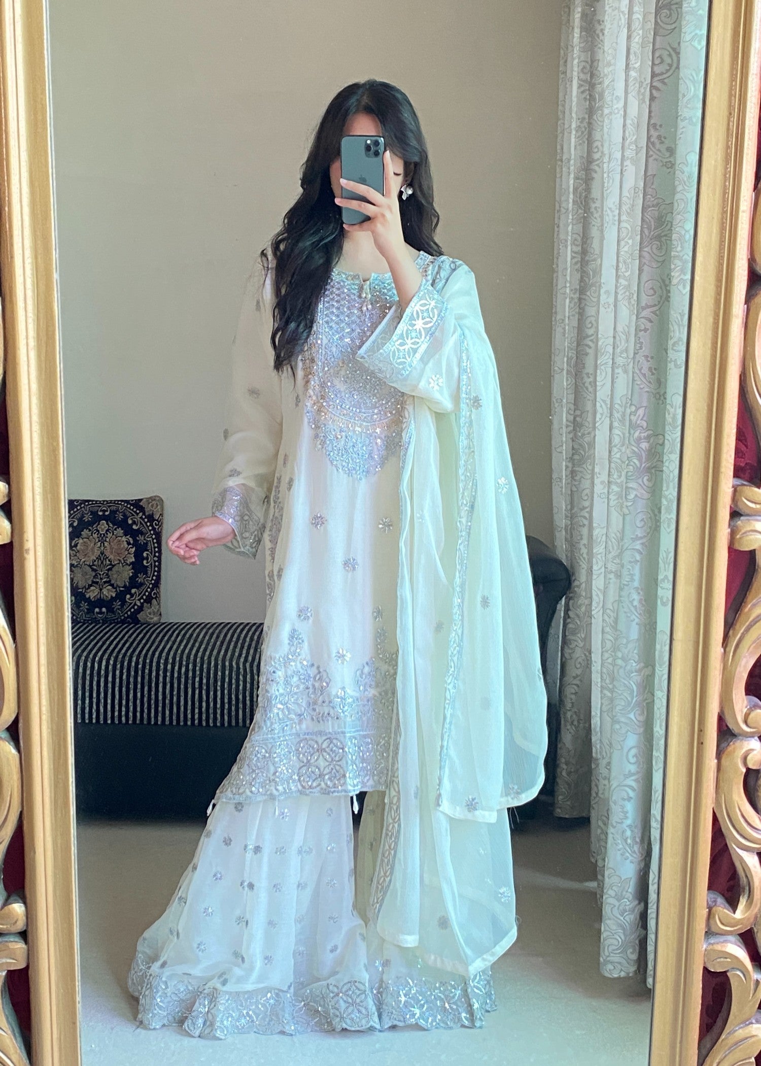 Four Season Boutique FARSHI GHARRARA CREAM Women 3pcs