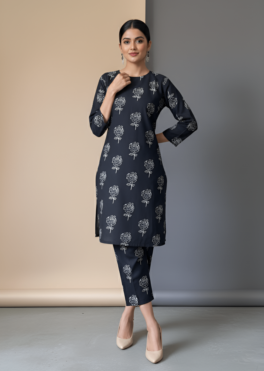 Anabya Garments Daily Luxe Black Women 2pcs