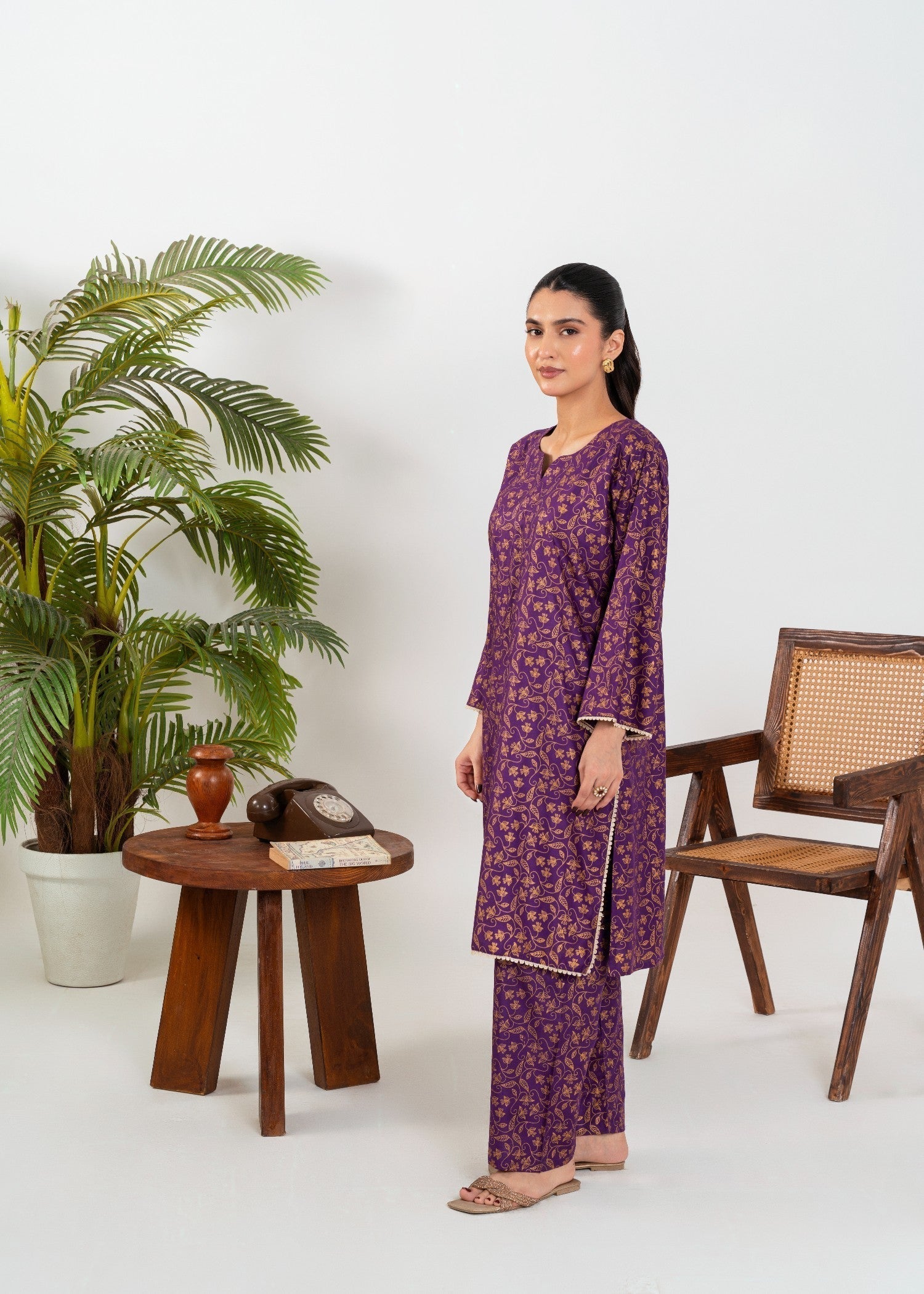 Stylish Collection LEAF PURPLE Women 2pcs