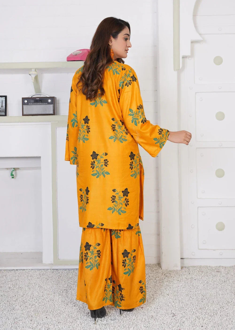 Gulposh Ghulab Gharar (Stitched ) Yellow Women 2pcs