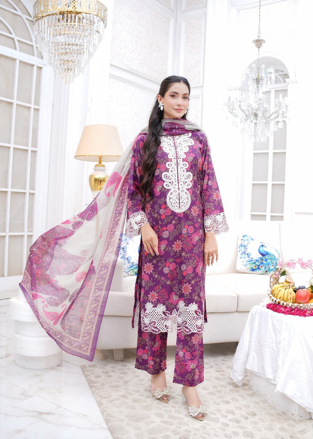 Safdar Embroidery Printed Pure Lawn Embroidered 08 Women 3pcs