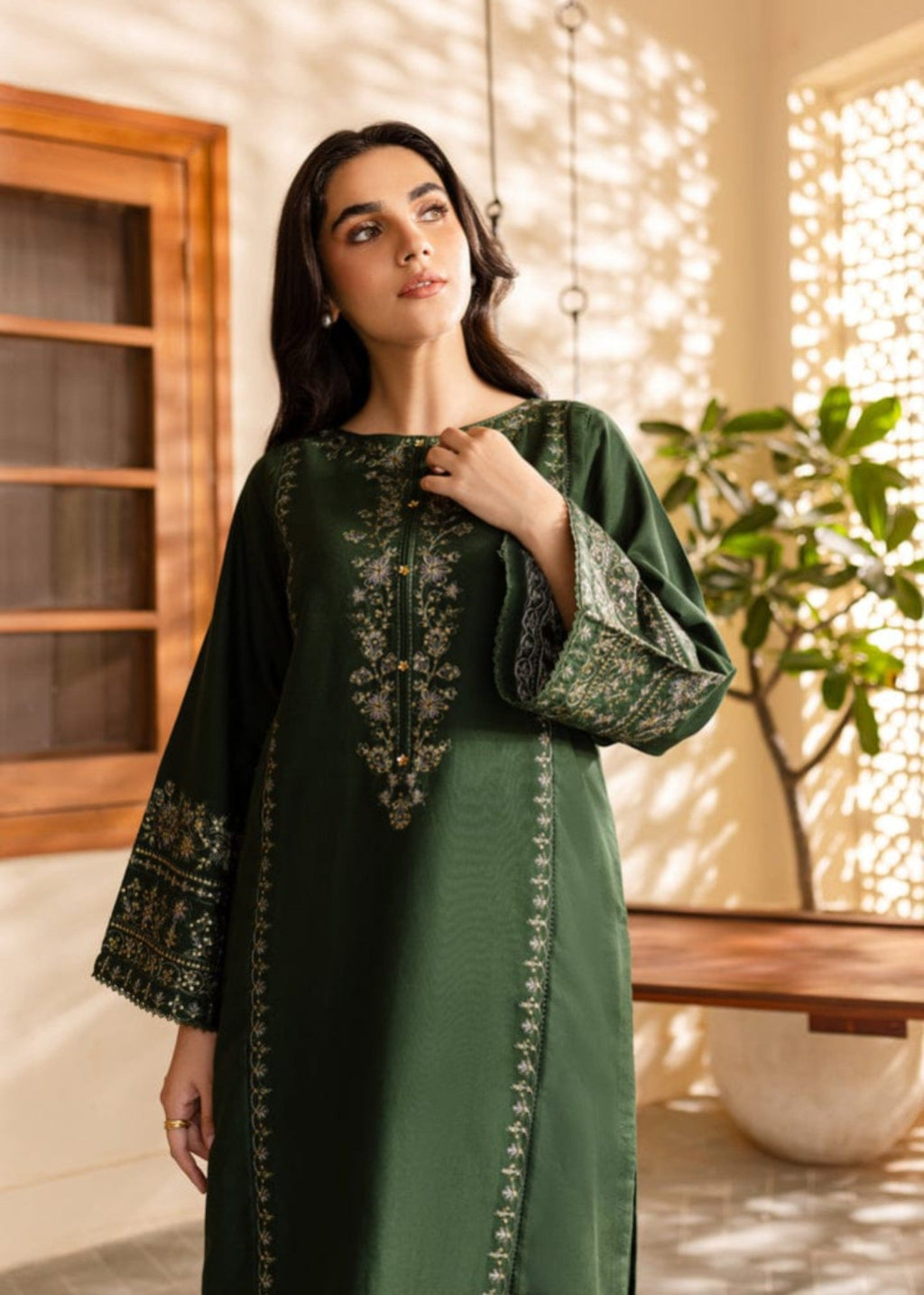 Shehroz Fashion OLIVE BLOOM EMBROIDERY SUIT Women 2pcs