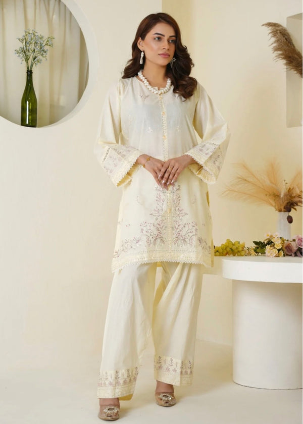 The Turkish Wear Rose White Set Women 2pcs