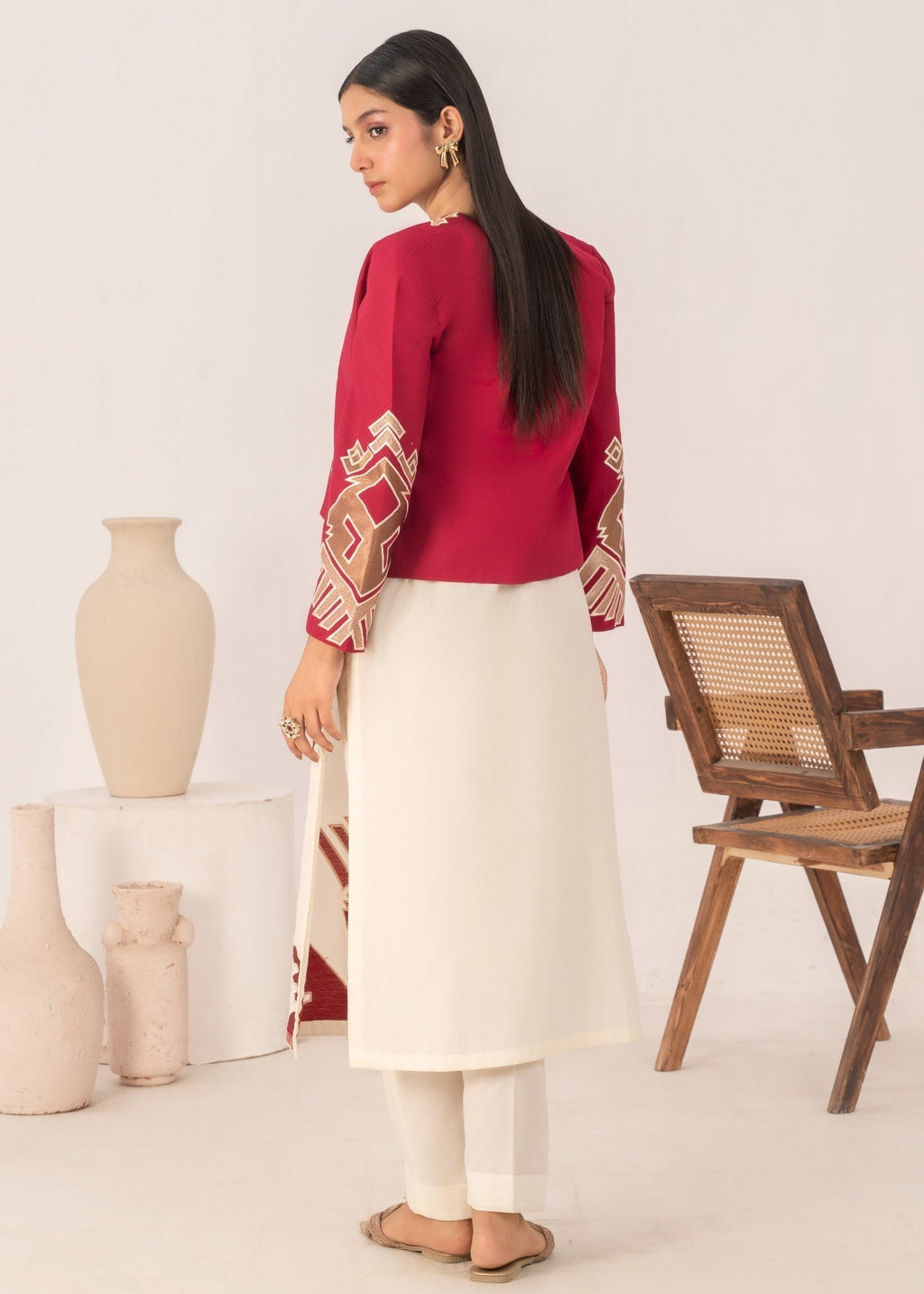 Sahibas By Mirza Nazm Red Women 2pcs