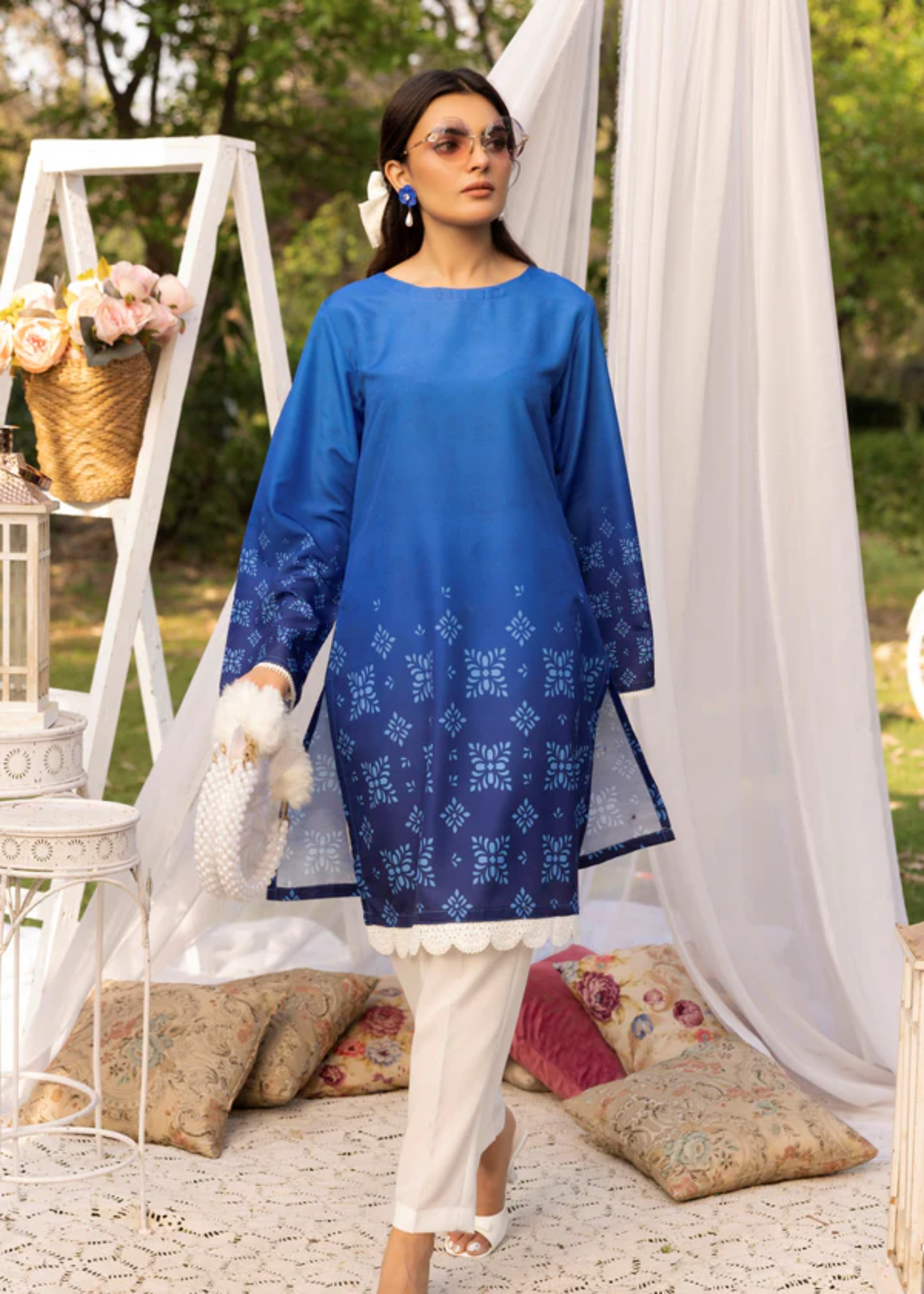 Aik Pret Azure Bloom Kurta CRP25 139 Women 1pcs