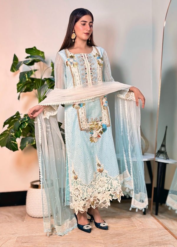 Khuda Baksh Creations S 125 Cyan Women 4pcs