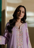 Azulie Lavender Embroidered Kurta by Women 1pcs