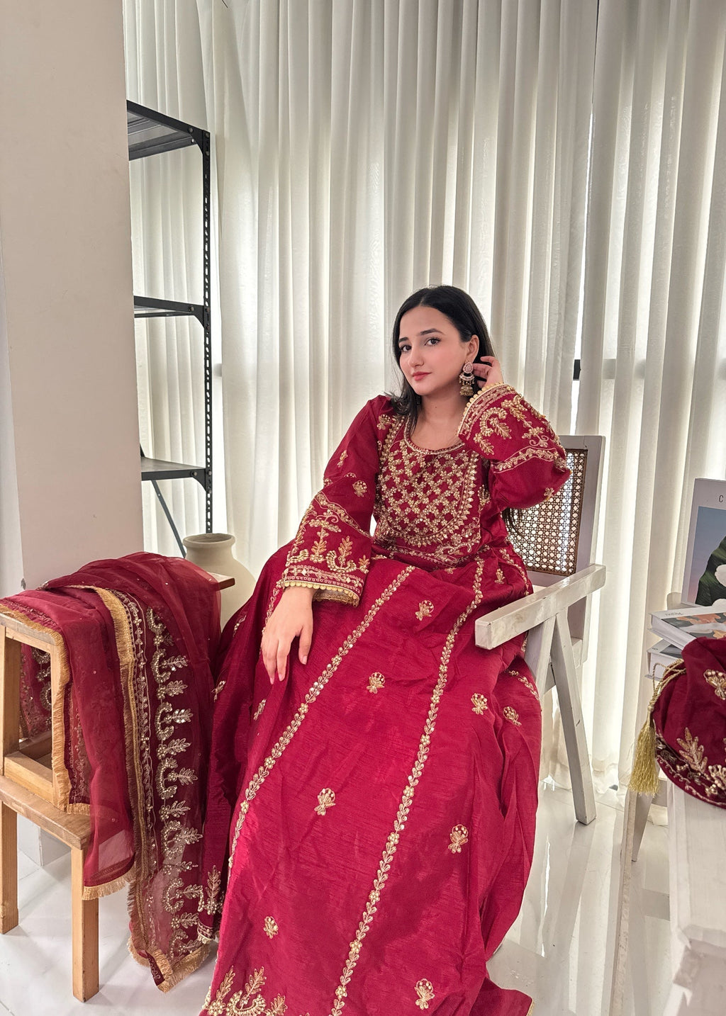 Suits By Sadia Maroon imaan maxi Women 4pcs