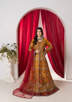 Hkb Officials ALAYA Amber Mustard & Deep Maroon Flared Maxi Women 3pcs