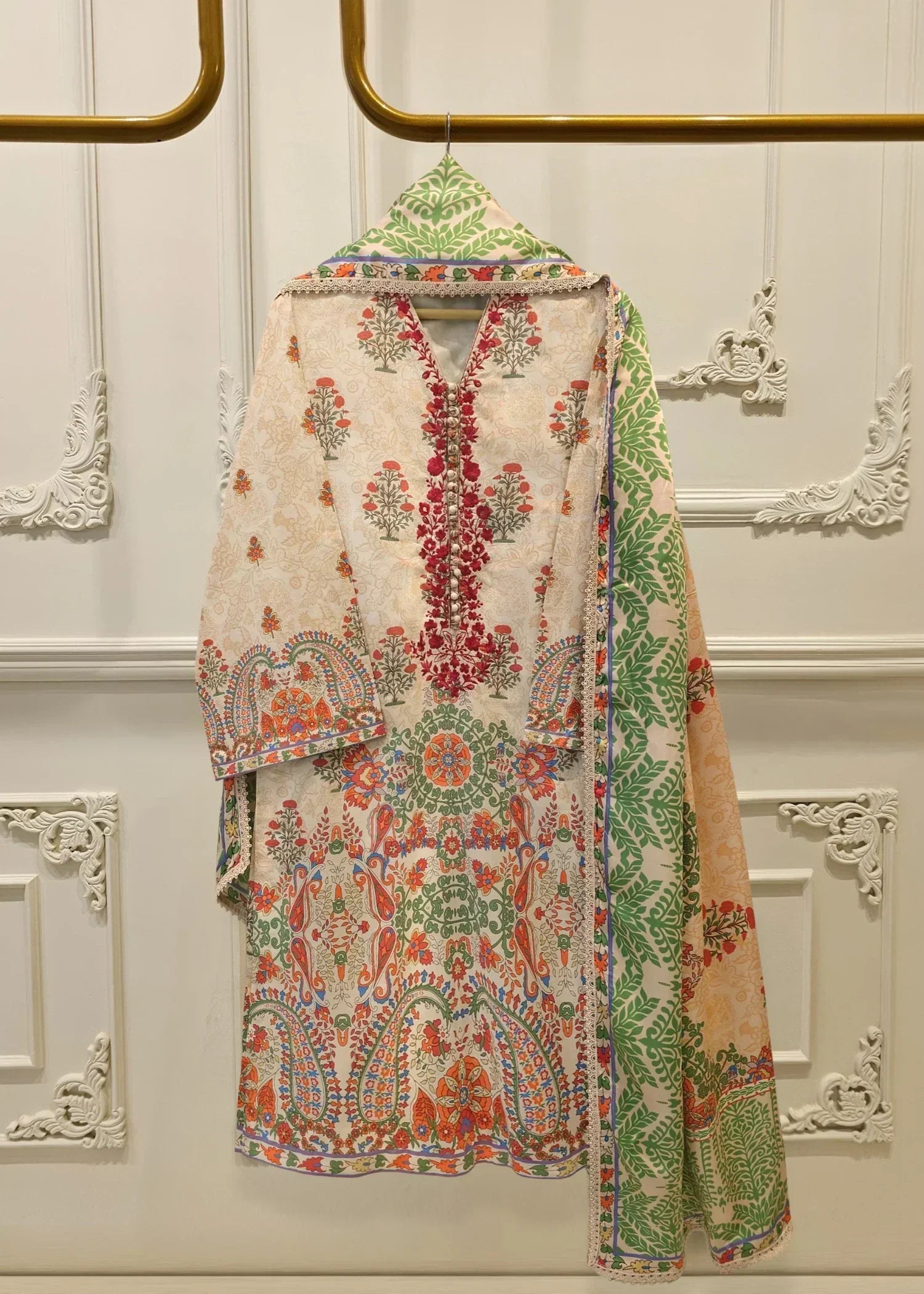 Agha Noor Digital Printed Embroidered Lawn Suit S112097 Women 2pcs