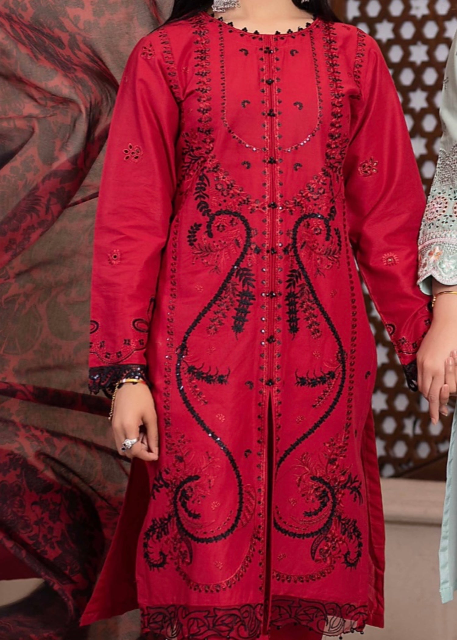 Suits By Sadia Red & black hot charm Women 3pcs