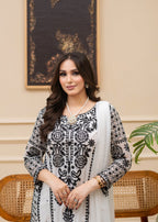 Alyssa WHITE CHIFFON SUIT ALL310 Women 3pcs