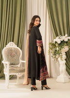 Khubsurat 4090 KH CT Black Embroidery Pishwas Cotton Women 3pcs
