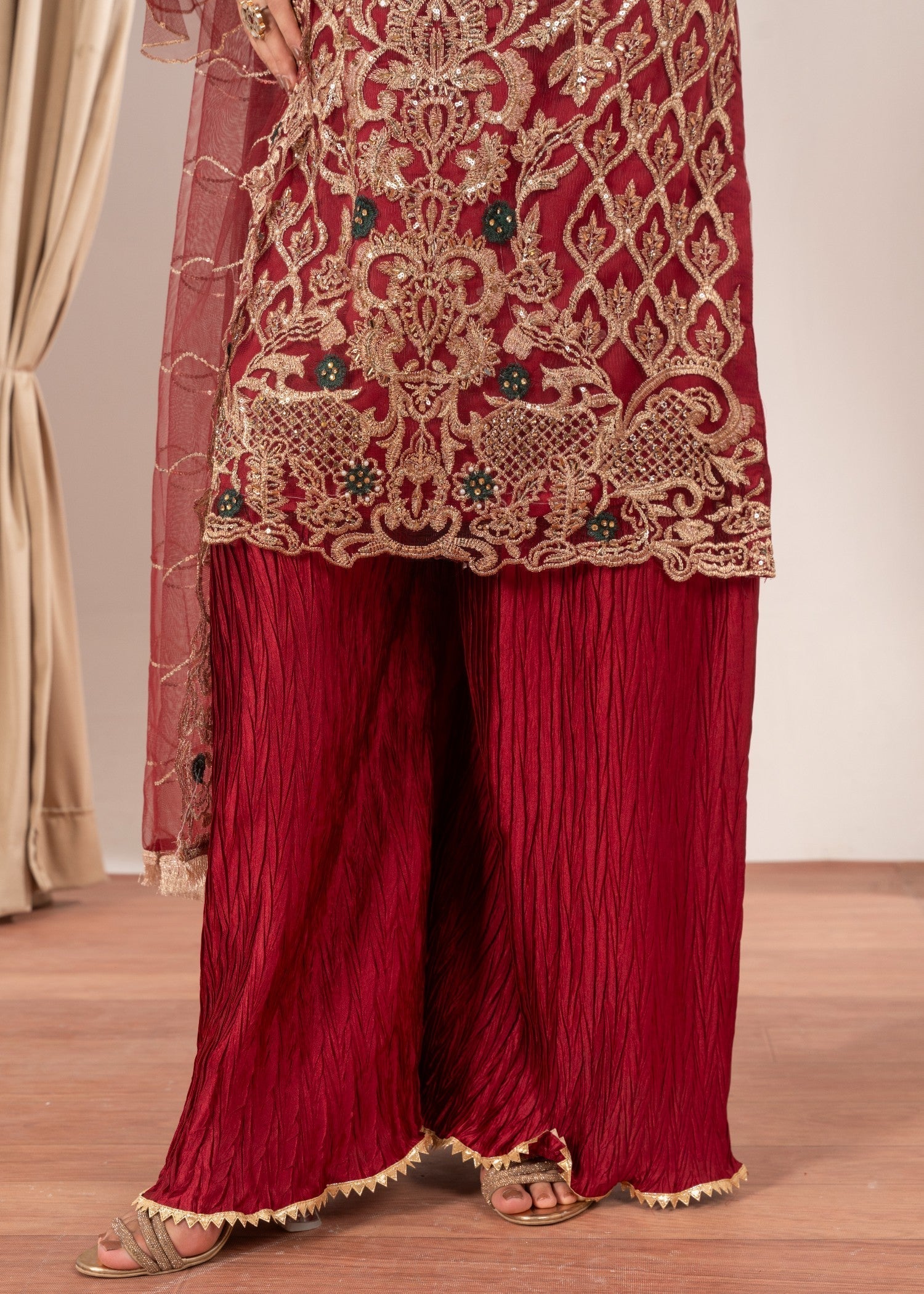 Four Season Boutique MALHAAR CRUSH MAROON Women 3pcs