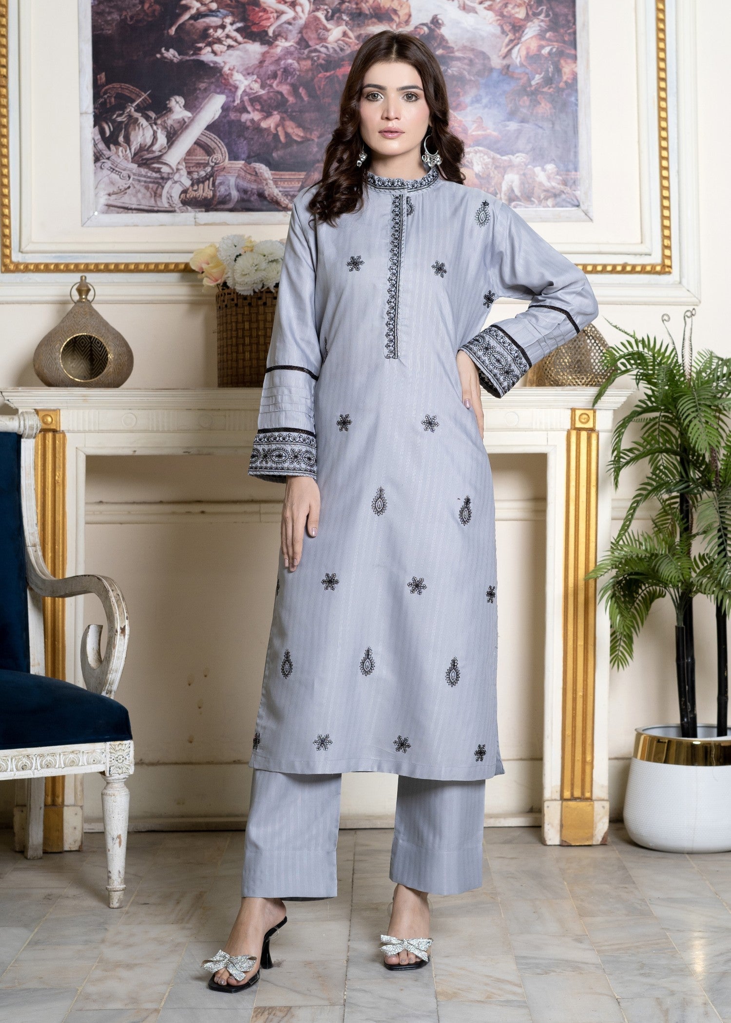 Hamna Kalim BE_MISAL GREY Women 2pcs