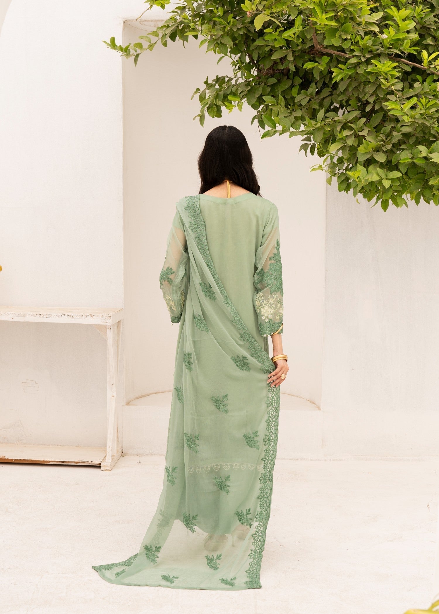 Pehnawa By Bin Akram’s Green Glory | Chiffon Women 3pcs