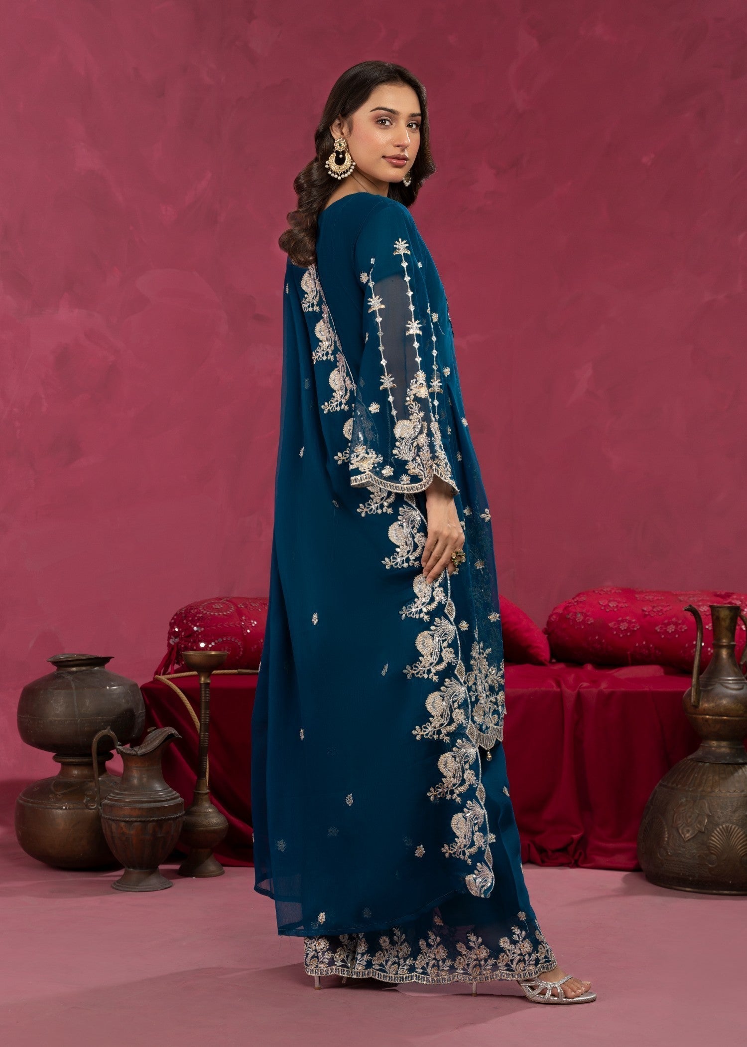Four Season Boutique ZEBA FROK TEAL BLUE Women 3pcs