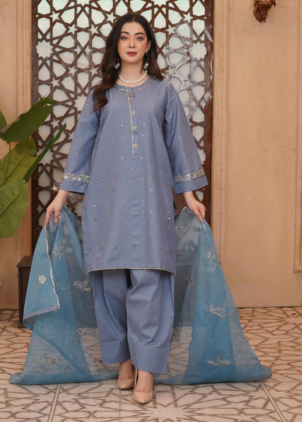 Waniya Awais WAF D20 (Farshi Shalwar) Women 3pcs