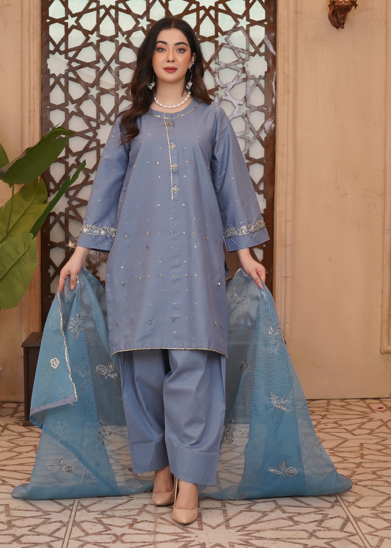 Waniya Awais WAF D20 (Farshi Shalwar) Women 3pcs